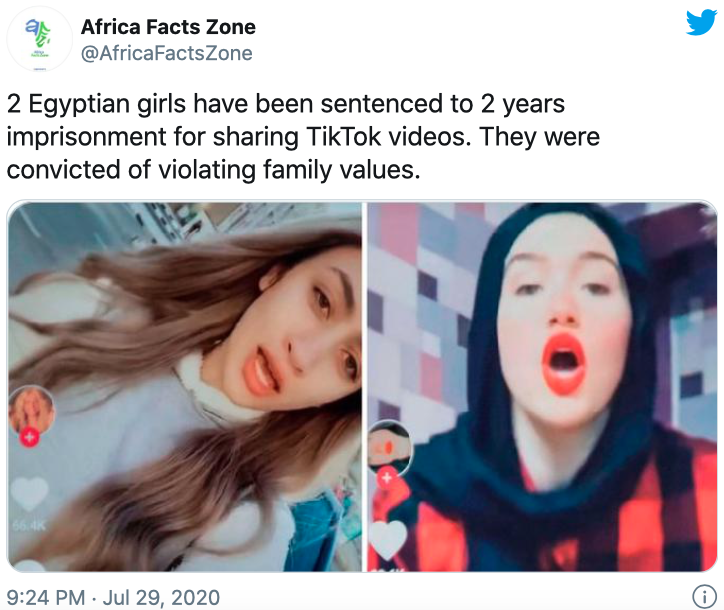 太魅惑?埃及女大学生在抖音跳了段舞 被政府逮捕 太魅惑?埃及女大学生在抖音跳了段舞 被政府逮捕