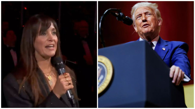 美国总统川普(Donald Trump)加拿大女歌手香岱儿(Chantal Kreviazuk) 美国总统川普(Donald Trump)加拿大女歌手香岱儿(Chantal Kreviazuk)